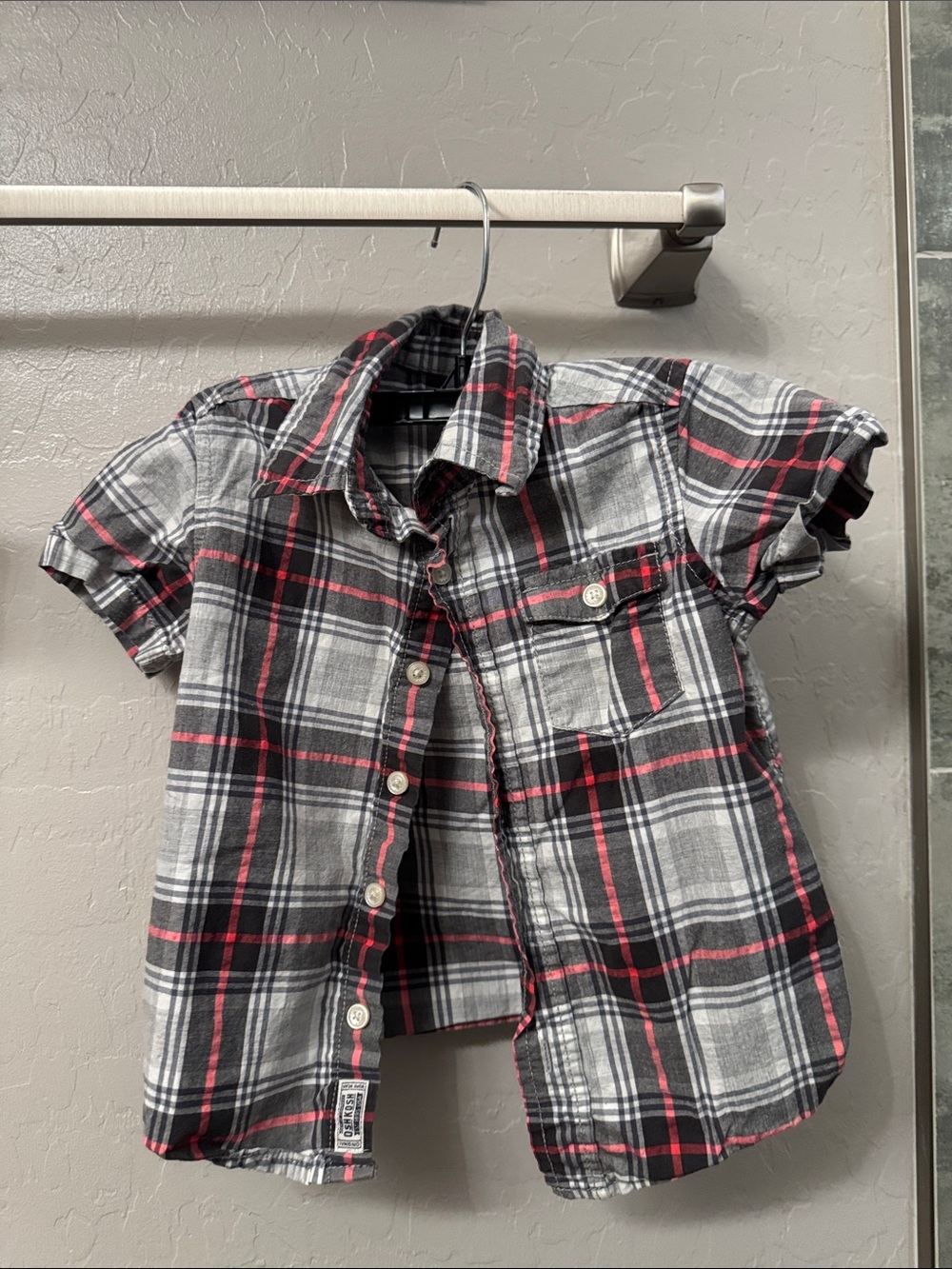 Oshkosh Kids Short-Sleeve Plaid Button-Up Shirt